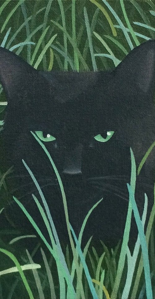 Cat In The Grass by Jill Ann Harper