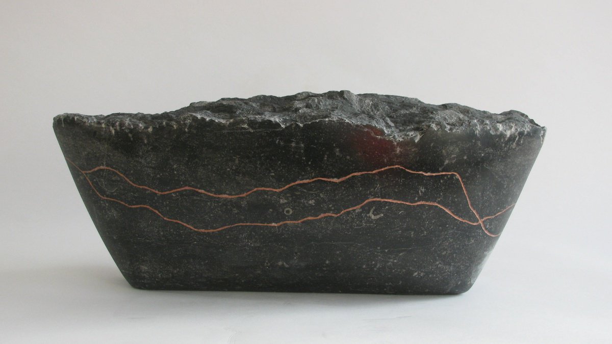 Abstract Stone Sculpture By Fieke De Roij, 19 X 7, Uncertain Course Ii, Original Artwork