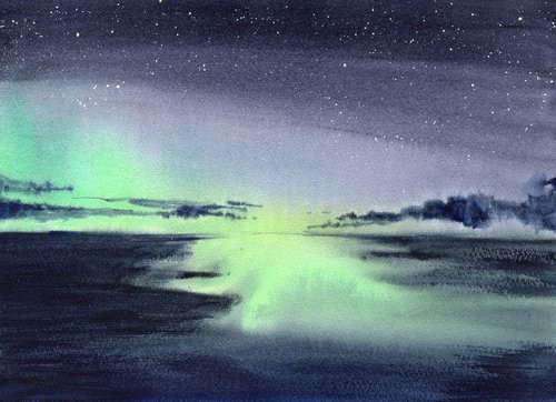 Aurora borealis. by Evgeniya Mokeeva