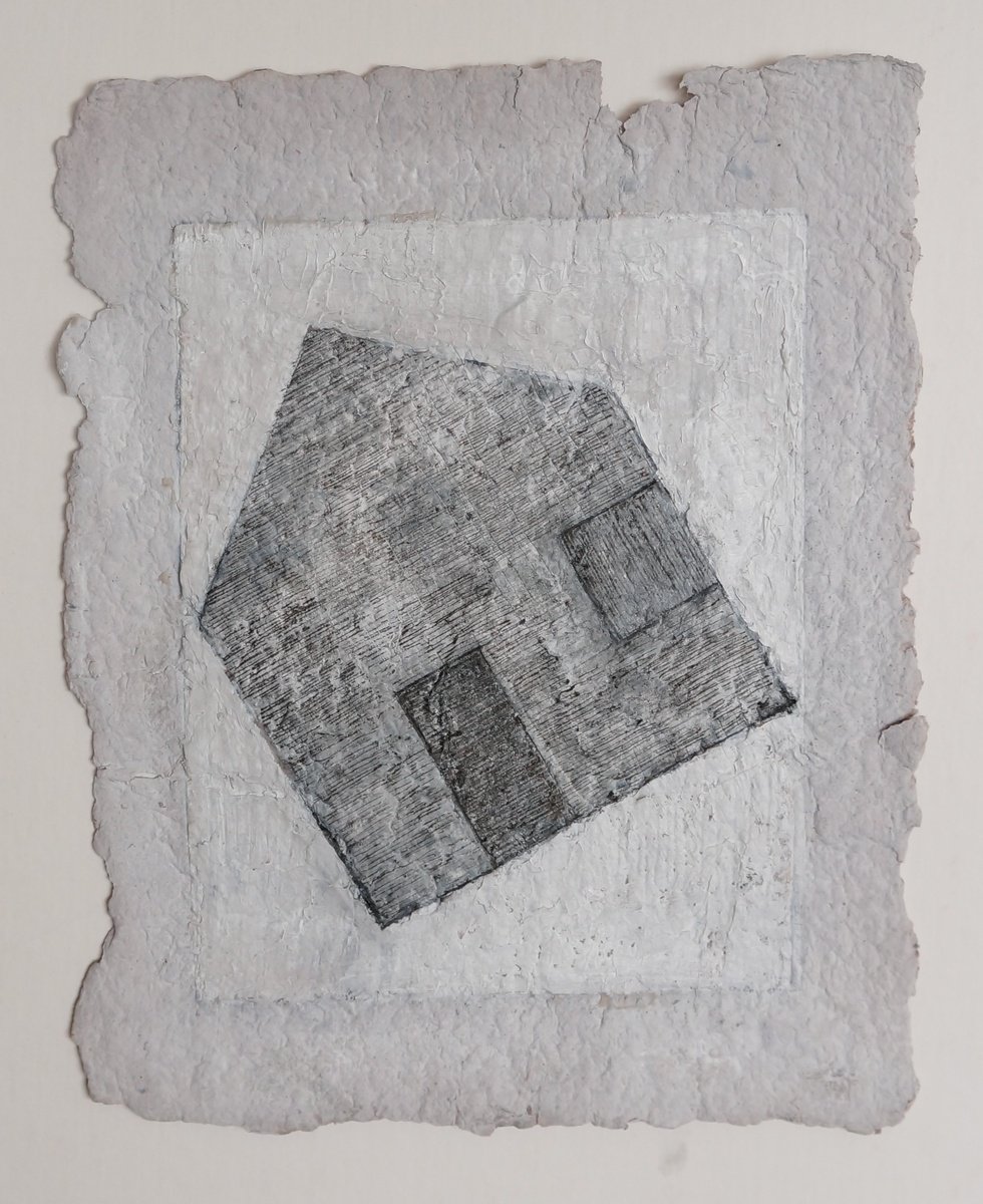 Geometric Abstract Acrylic Painting By Anna Jannack, 8 X 10, House Iv, Original Artwork