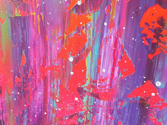 Crazy April - XXL triptych colorful palette knife painting