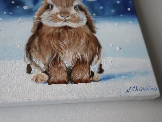 Christmas Bunny Painting