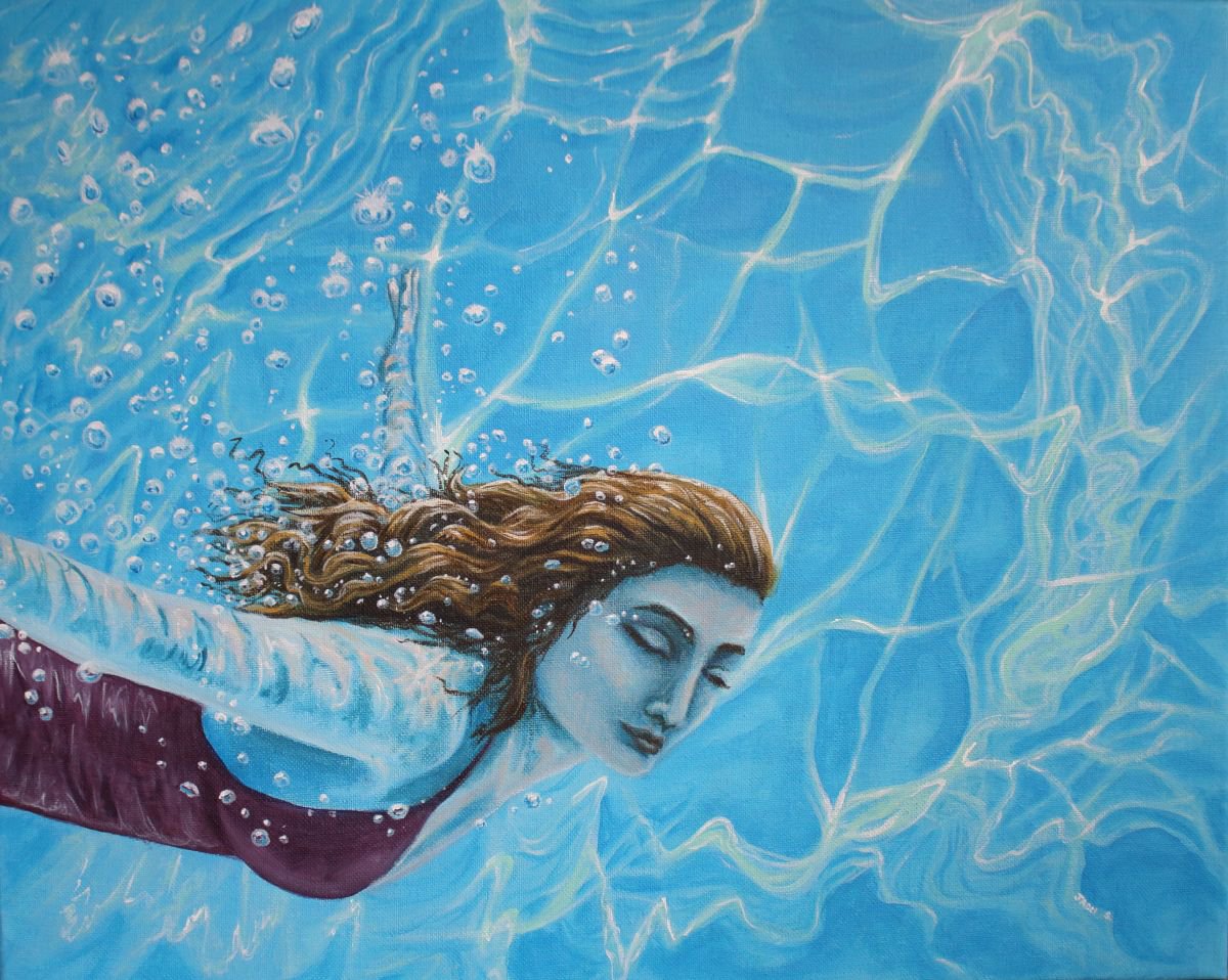Freedom (Blue Girl) - pool by Jadu Sheridan