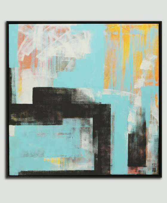 Abstracted City in Blue - Incl. Frame