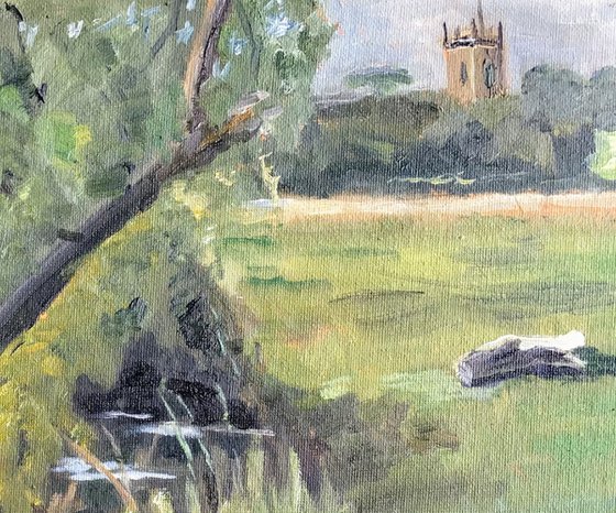 Across the meadows Norfolk - Oil Painting