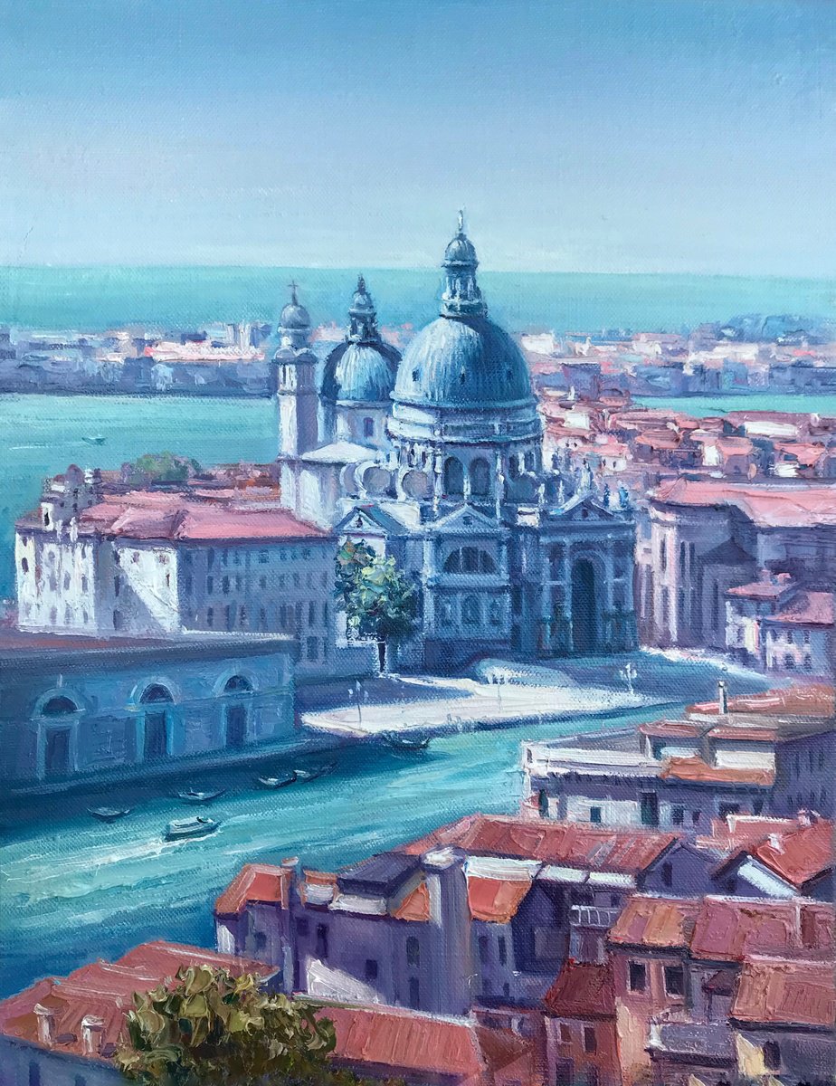 Impressionistic Cityscapes Oil Painting By Artem Grunyka, 14 X 18, The Grand Canal