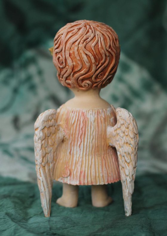Angels games II. Ceramic OOAK sculpture.