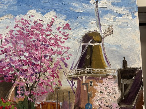 Blossoming Trees and Windmill