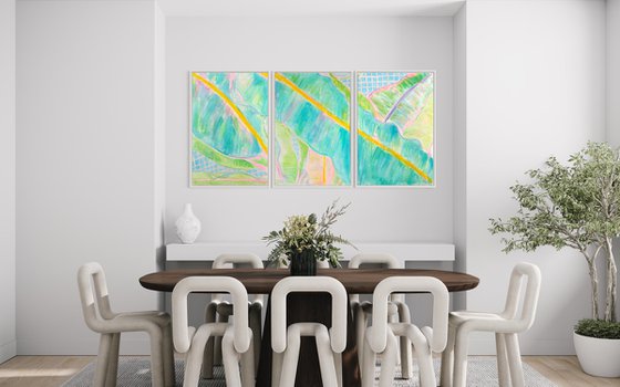 'Banana Leaves Triptych'