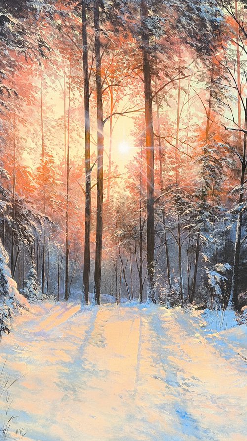 Dawn in the Winter Forest by Sergei Miqaielyan