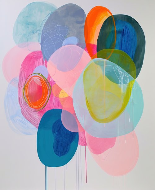 Сolorful circles with pink and aquamarine 1901242 by Sasha Robinson