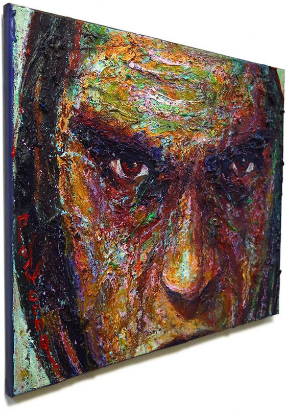 UNTITLED x1364 - Original oil painting portrait face signed