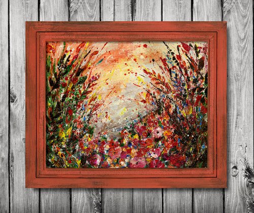 Skadi's Field - Framed Floral Painting by Kathy Morton Stanion by Kathy Morton Stanion