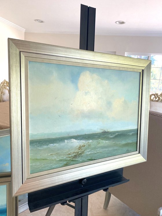 Ocean View, Original oil Painting, Handmade artwork, Signed, One of a Kind