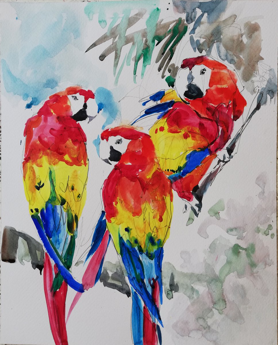 Impressionistic Watercolour , Conversation With Friends By Jelena Djokic, 11 X 14, Artwork For Sale On Artfinder