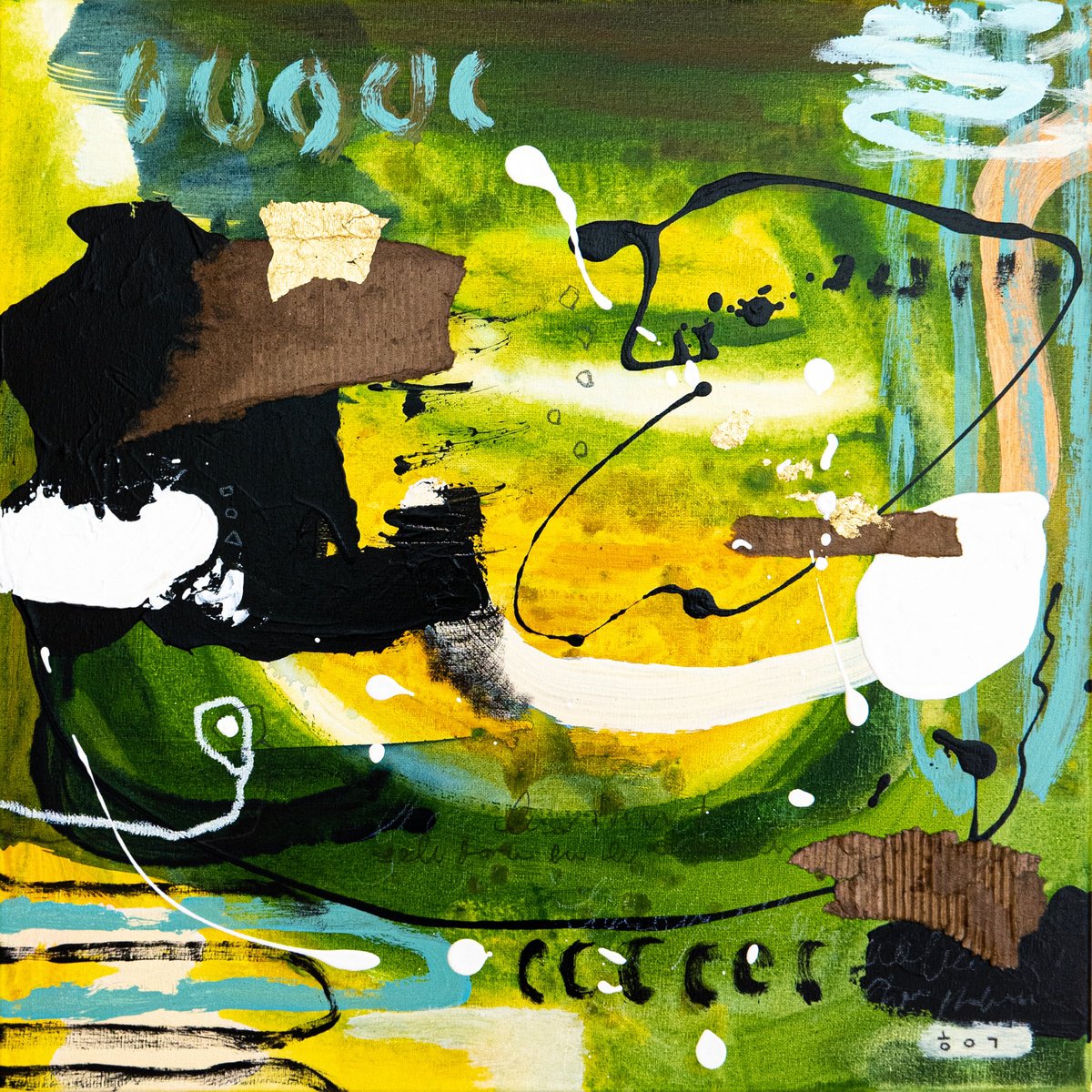 Abstract Acrylic Painting By Hyunah Kim, 21 X 21, Subcon-Verte Ii, Original Artwork