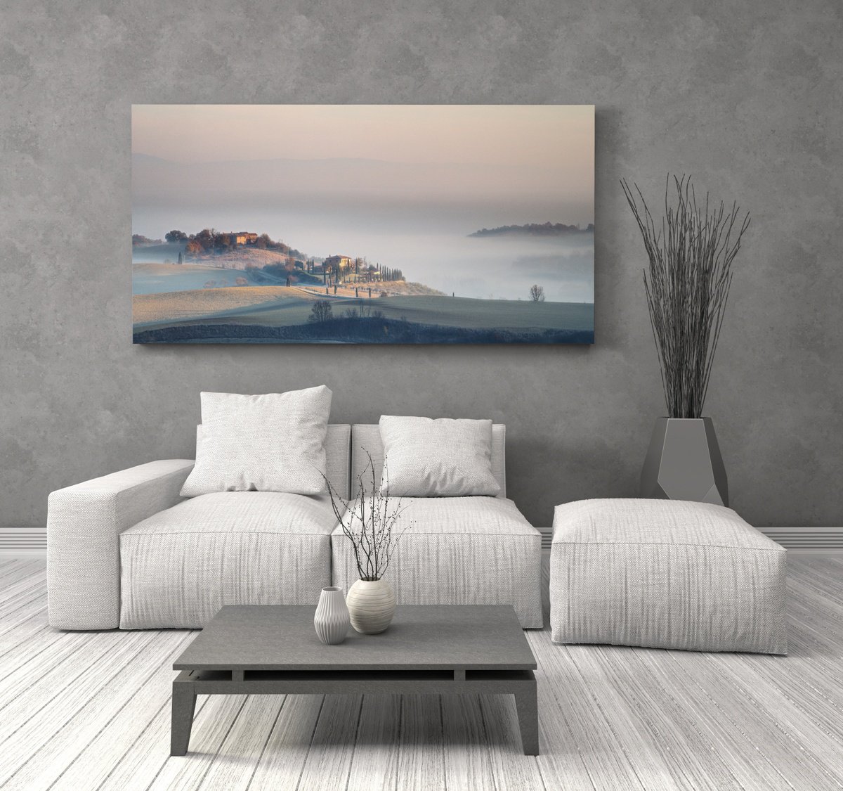 Photorealistic Landscape Photograph By Pavel Oskin, 66 X 43", Casale Rosino, Original Artwork