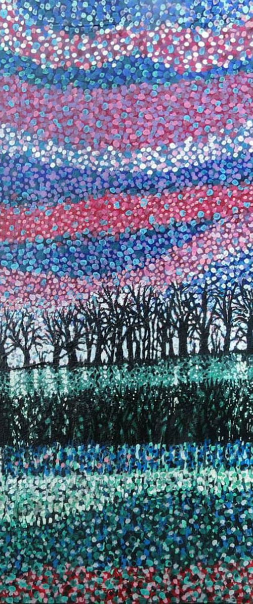 Impressionist Silhouette Trees 2 by Roz Edwards