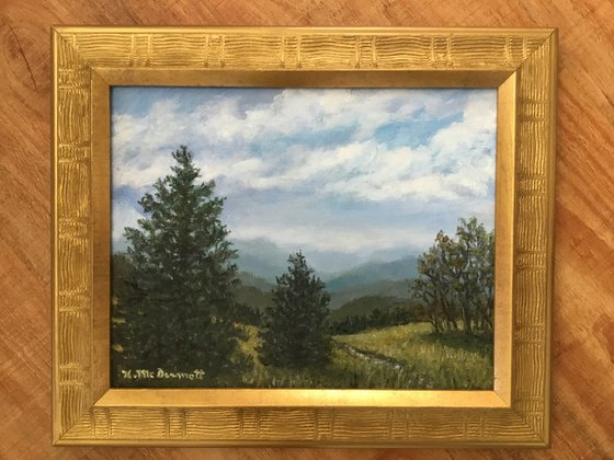 Blue Ridge View - 8X10 inch framed oil landscape (SOLD)