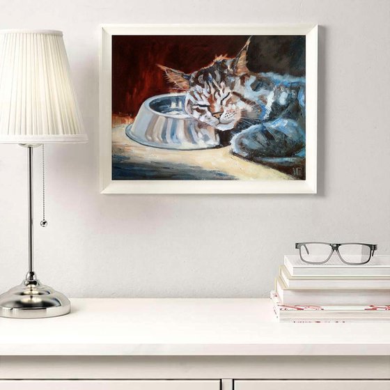 Sleeping Cat Portrait