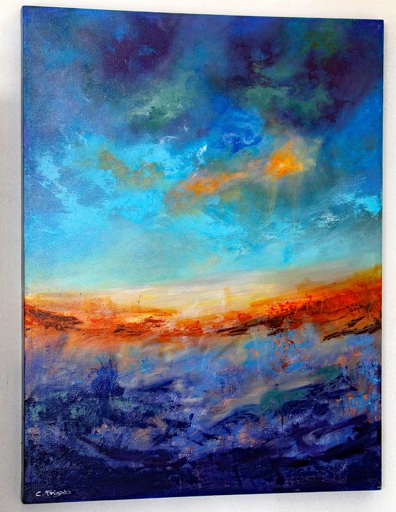 Moody Lavender - Large original abstract landscape