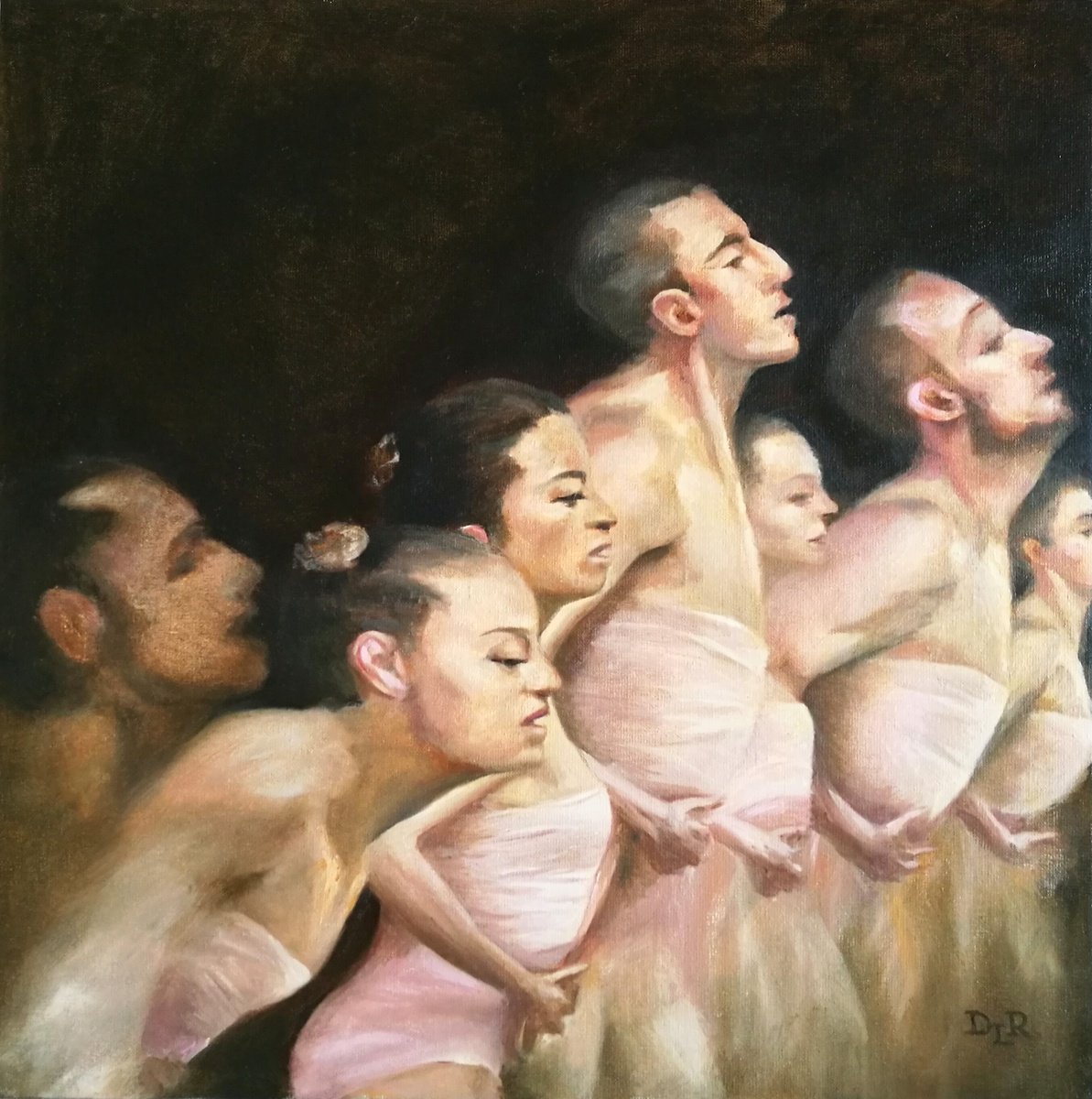 Expressive Portrait Oil Painting By Daniela Roughsedge, 20 X 20, Human, Original Artwork