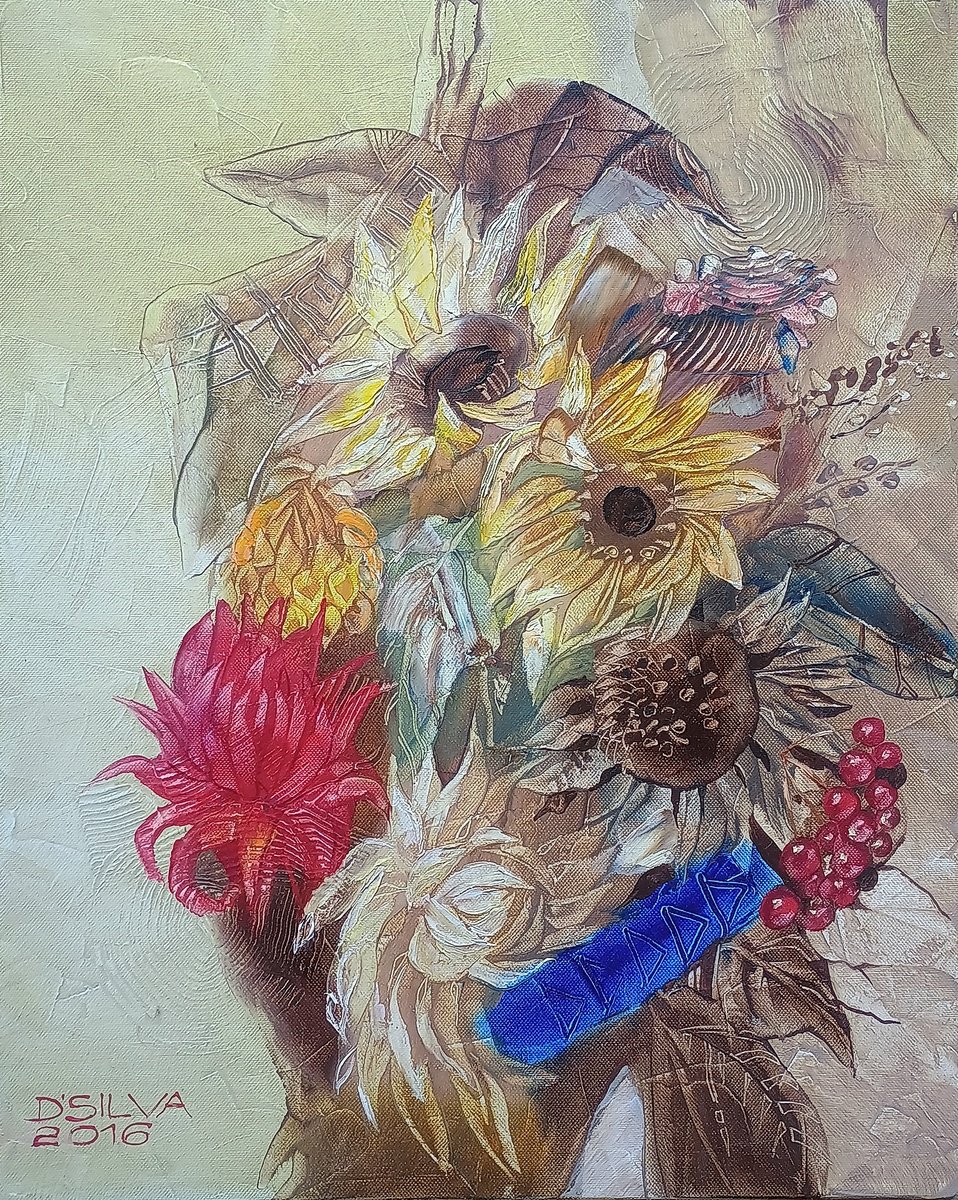 Expressive Oil Painting , Autumn Blooms By Silvija Drebickaite, 16 X 20, Artwork For Sale On Artfinder