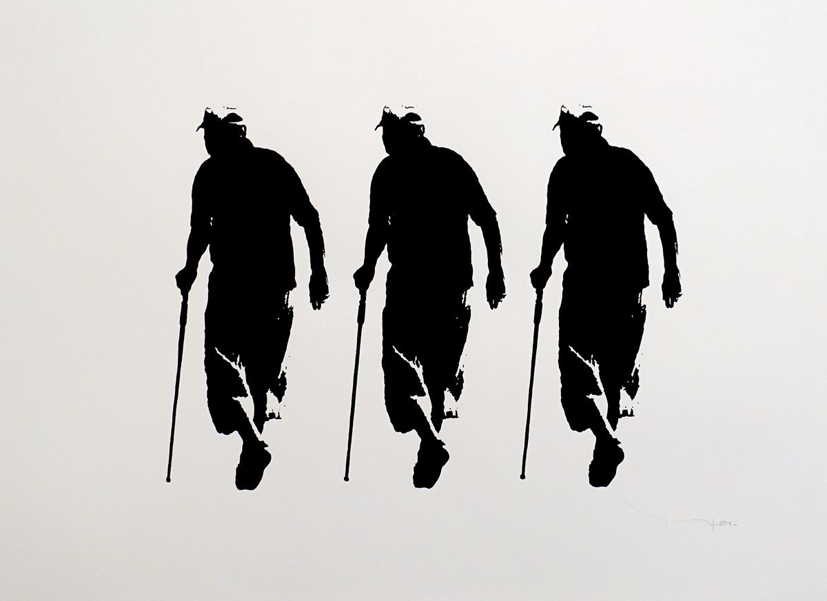 THree old men with canes 02 - Tehos by Tehos