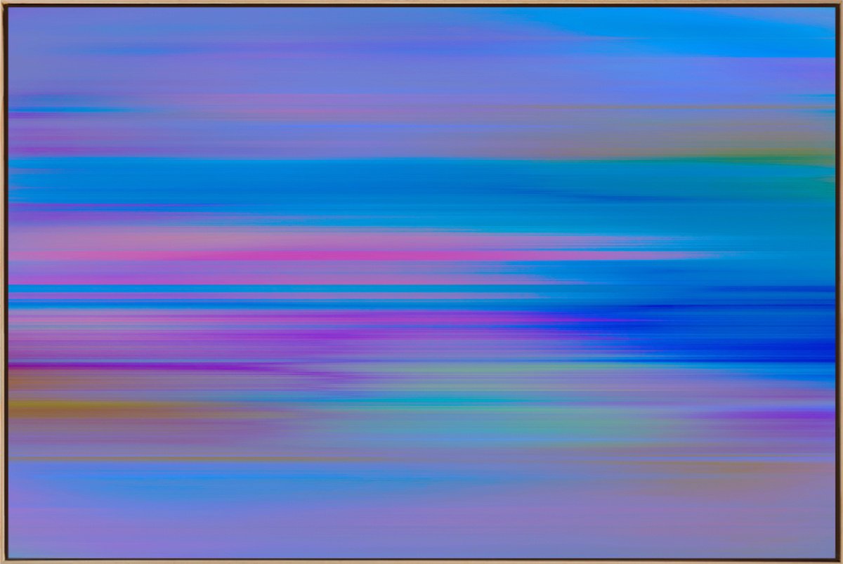 Organic Landscape Acrylic Painting By Jonas Peres, 59 X 39, Dusk Sea, Study 1, Original Artwork