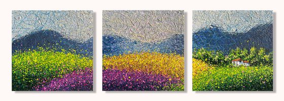 Lavender Dreams of Tuscany - triptych