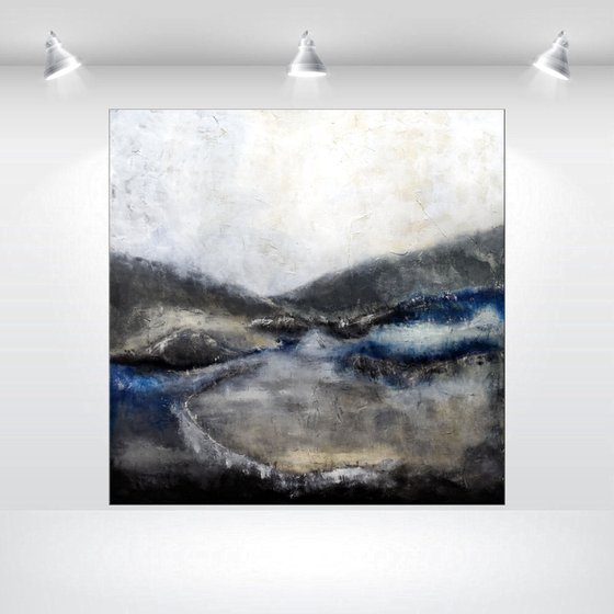 Smokey Mountains - abstract landscape on canvas, ready to hang