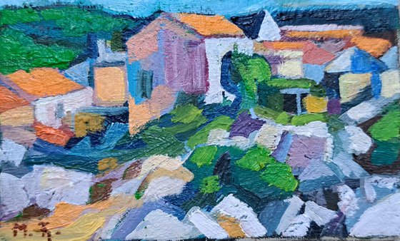 Set of three paintings