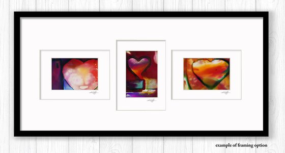 Heart Collection 27 - 3 Small Matted paintings by Kathy Morton Stanion