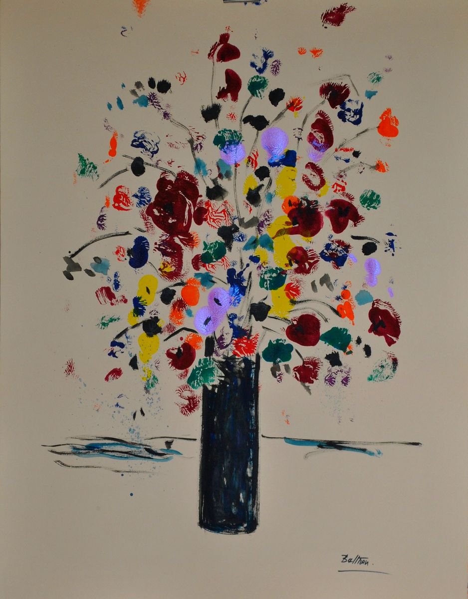 Les fleurs iridescentes mauves / 19,68x25,59 in.(50x65cm) / 2018 by Pierre-Yves Beltran