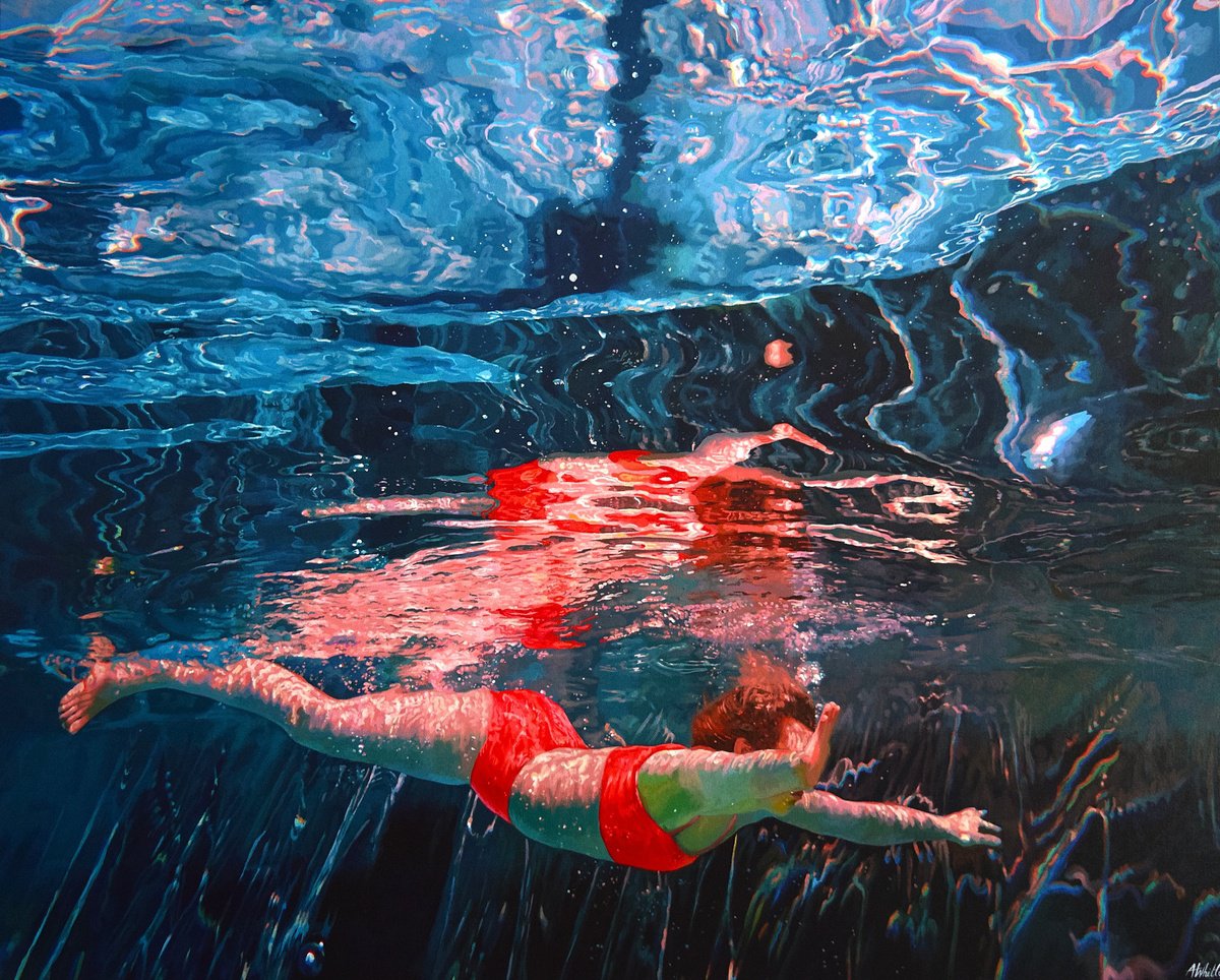 Photorealistic Portrait Acrylic Painting By Abi Whitlock, 39 X 31, Crystallize, Original Artwork