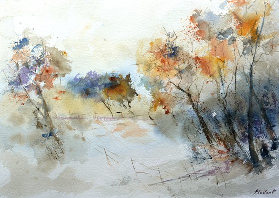 A clearance in autumn    - watercolor
