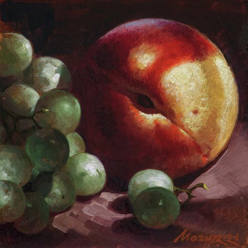 The Peach and Grapes by Nik Mazur