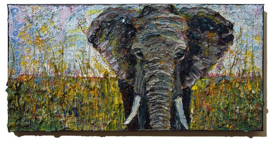 Original Oil Painting Elephant