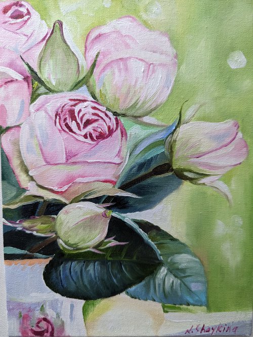Delicate Pink Roses by Natalia Shaykina