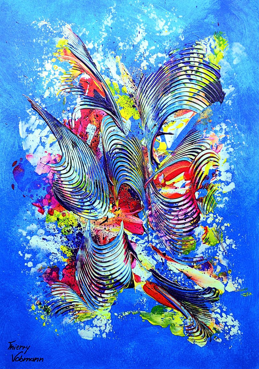 Abstract Acrylic Painting By Thierry Vobmann. Abstract ., 12 X 17", Ideal Gift 108, Original Artwork