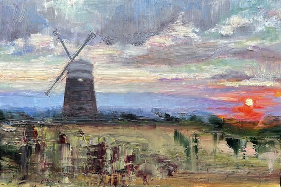 Burnham Overy Staith Windmill at Sunset