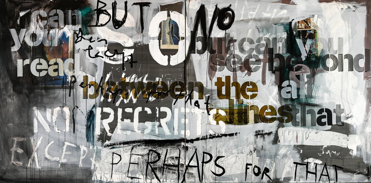 Abstract Painting By Niki Hare, 80 X 40", Except Perhaps For That, Original Artwork