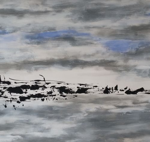 Abstract ACRYLIC PAINTING on CANVAS by M.Y. by Max Yaskin