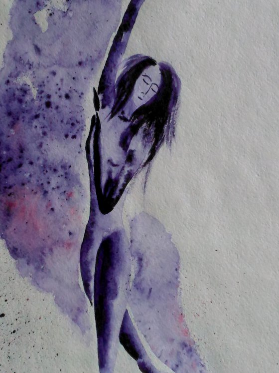 dancer original watercolor painting "Moon dancer"