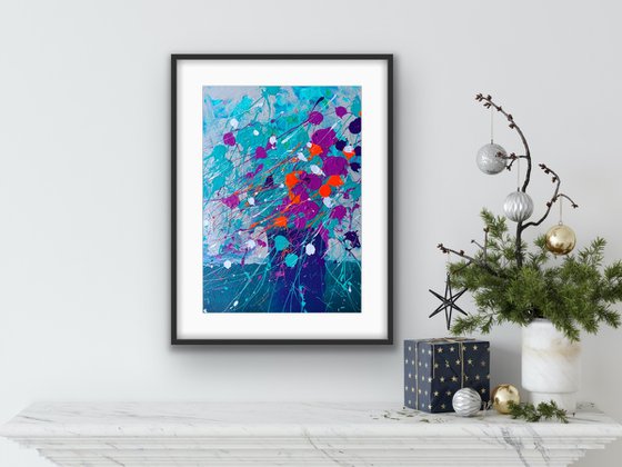 Winter bouquet of Flowers Abstract painting