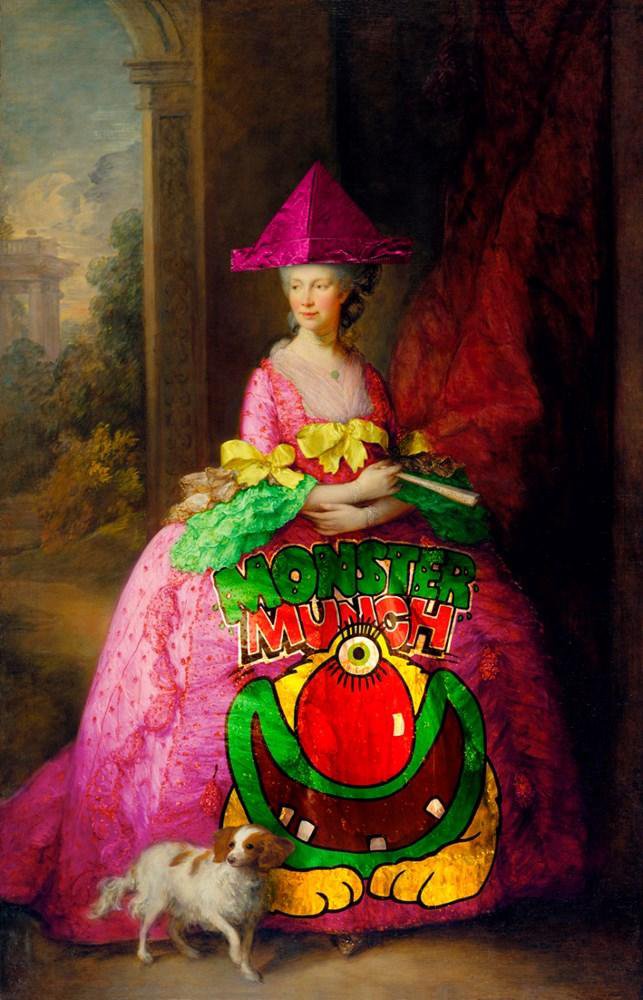 Surrealistic Portrait Giclee Print By Little Fish Design, 17 X 24", Monster Munch Rococo Bar Snack, Original Artwork