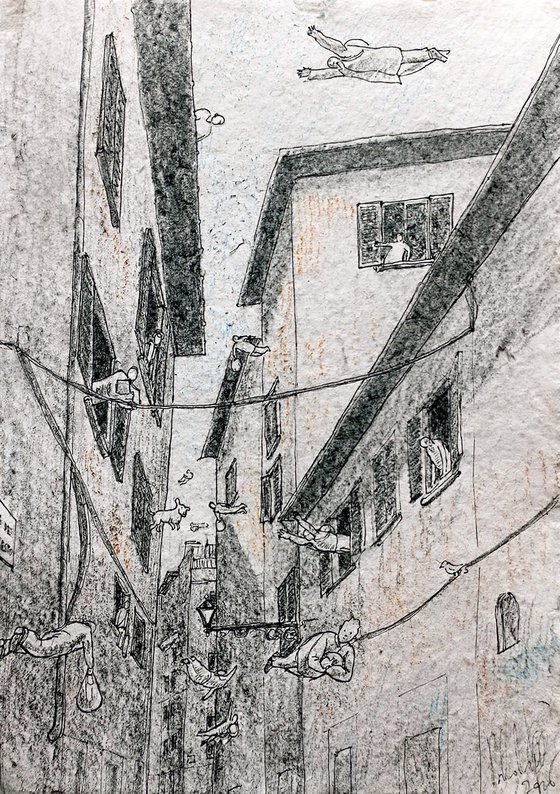 Flying couriers in the alleys