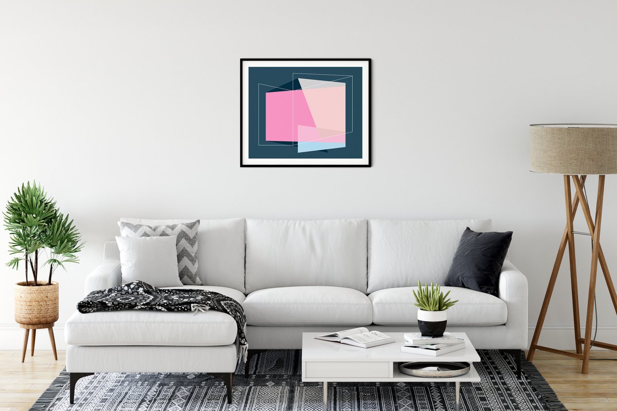 Geometric Abstract Giclee Print By James Bassett, 23 X 19, Broadsheet, Original Artwork