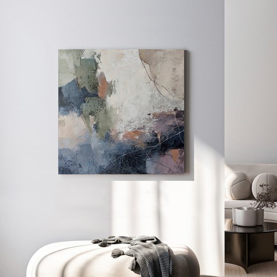 "Noto" Blue green purple abstract art