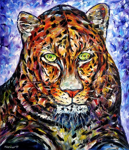 Leopard Portrait by Mirek Kuzniar